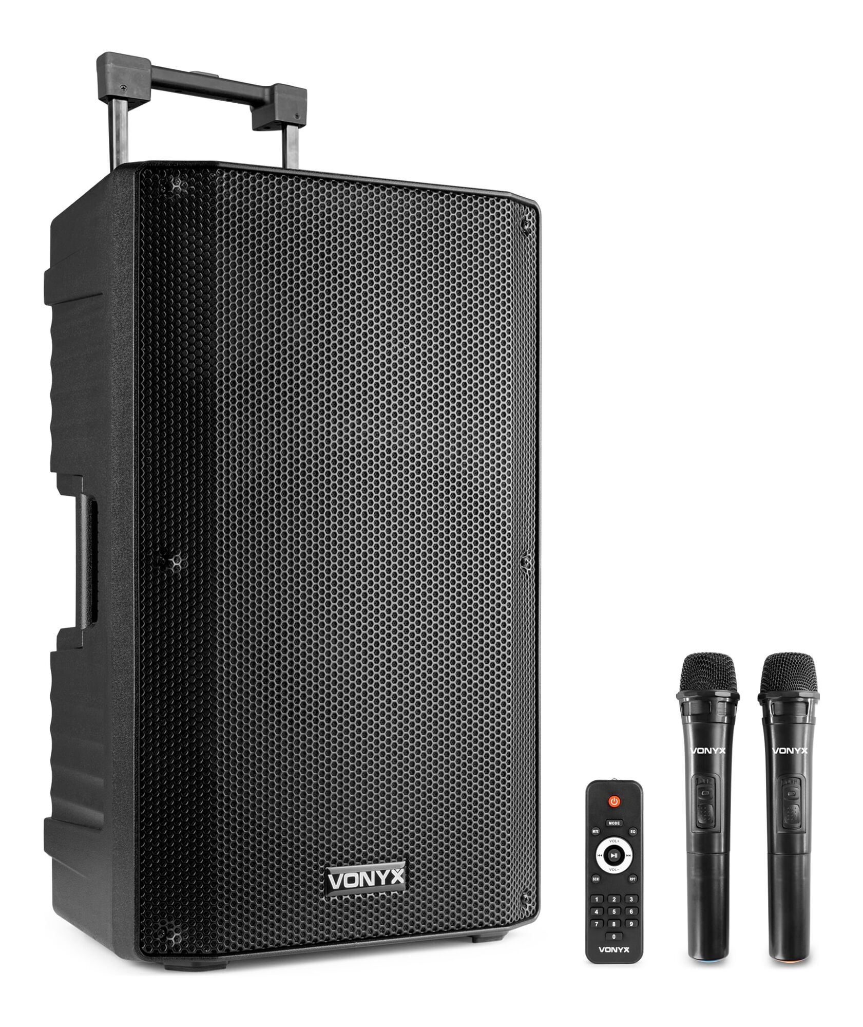 Vonyx VSA 500 BP 12′ .Portable PA Speaker with Wireless Mics