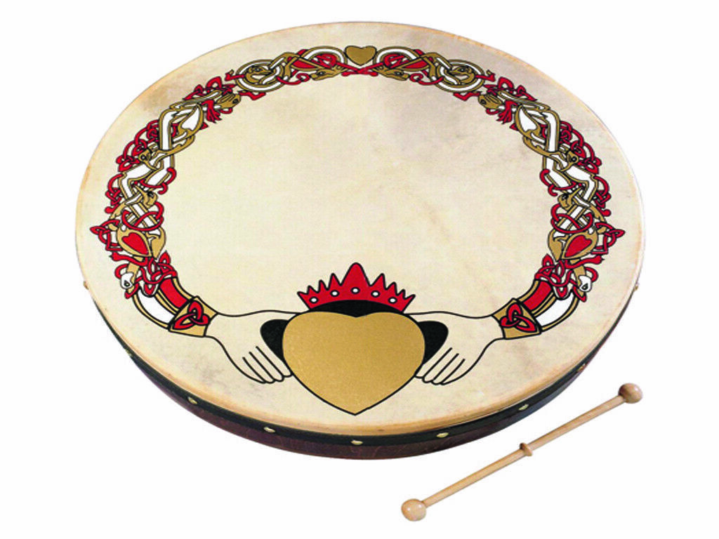 Bodhran 12″ Claddagh with DVD Tutor